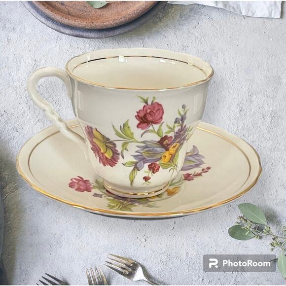 Vintage Bone China Royal Stafford Cup & Saucer Set - Picture 1 of 10
